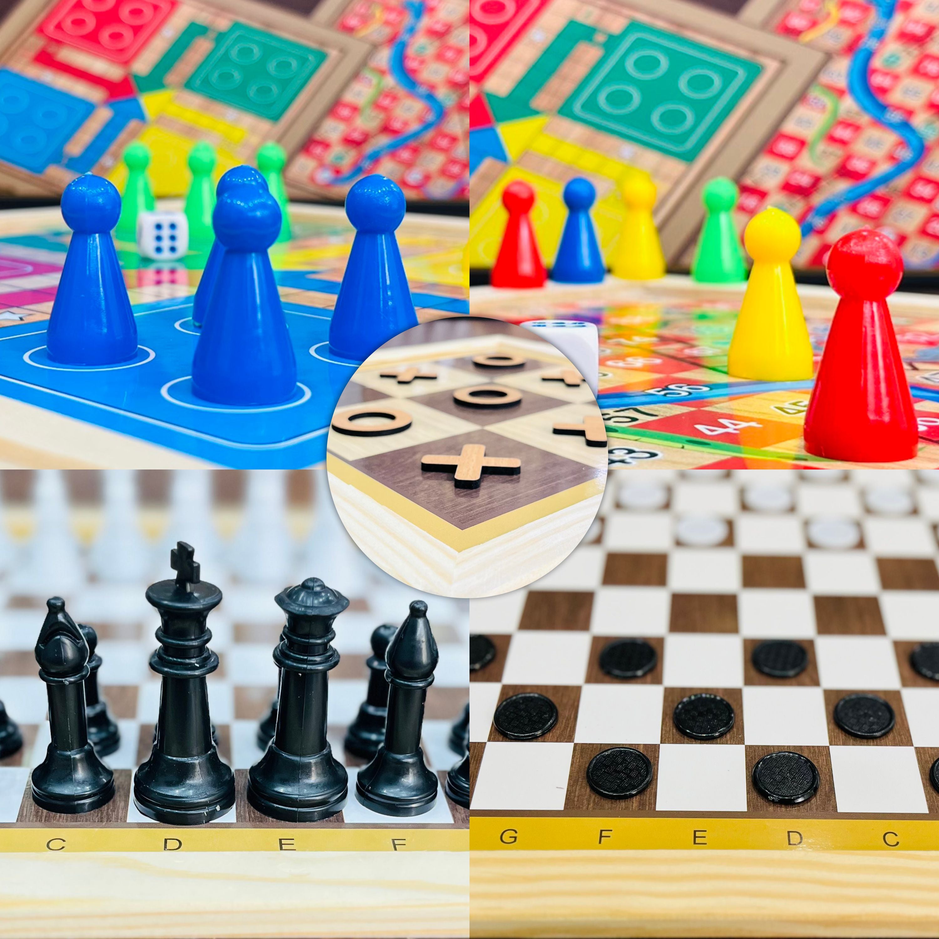 5 IN 1 WOODEN BOARD GAME SET