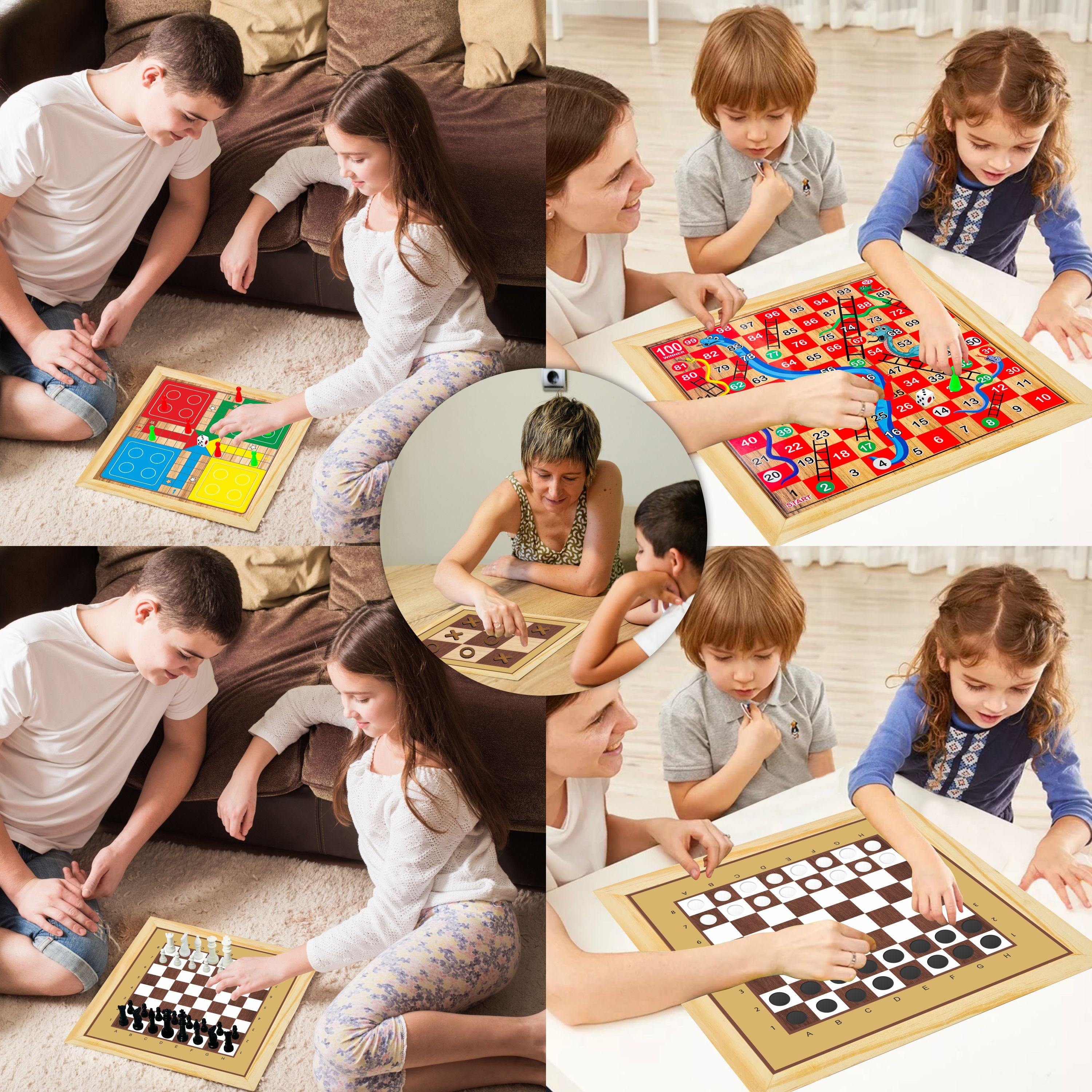 5 IN 1 WOODEN BOARD GAME SET