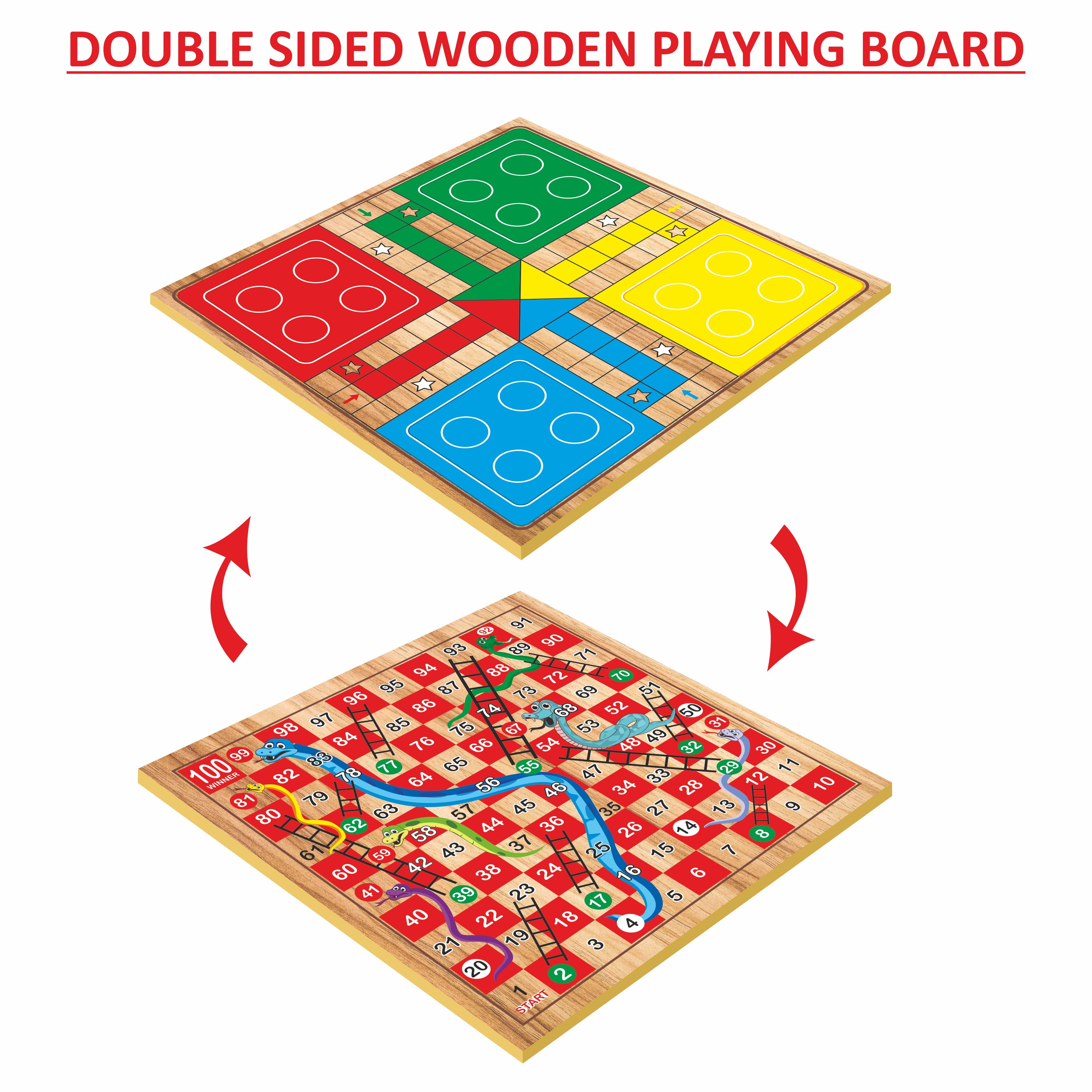 5 IN 1 WOODEN BOARD GAME SET