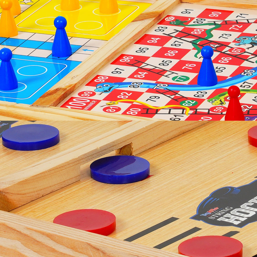 3 IN 1 STRING HOCKEY WITH LUDO AND SNAKES & LADDERS