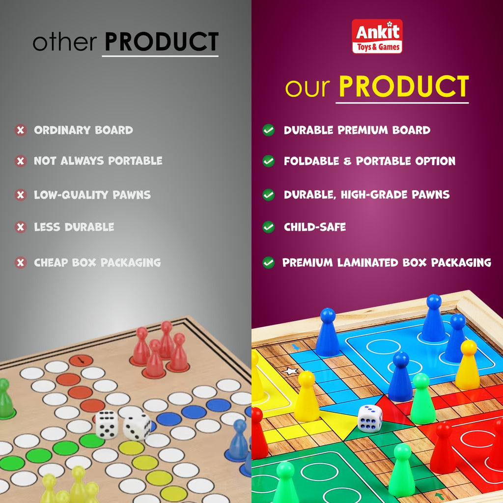 5 IN 1 WOODEN BOARD GAME SET