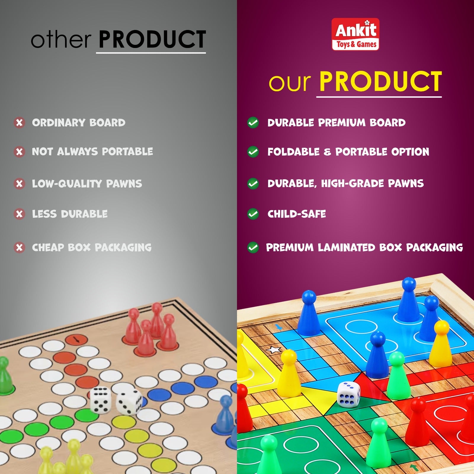 5 IN 1 WOODEN BOARD GAME SET