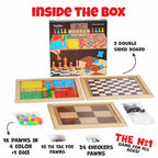 5 IN 1 WOODEN BOARD GAME SET
